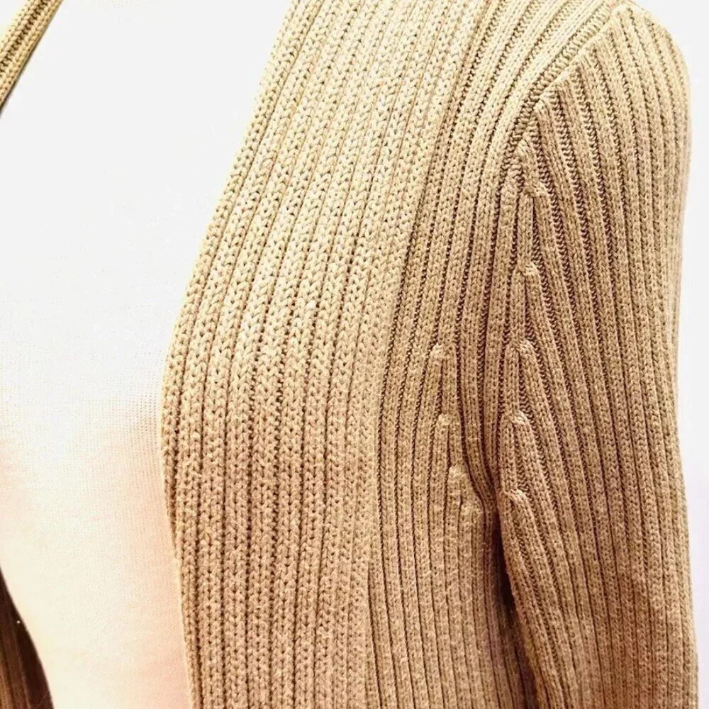 MERONA Women Long Sleeve Open Front Brown Casual Cardigan Sweater Size Small - Picture 6 of 15